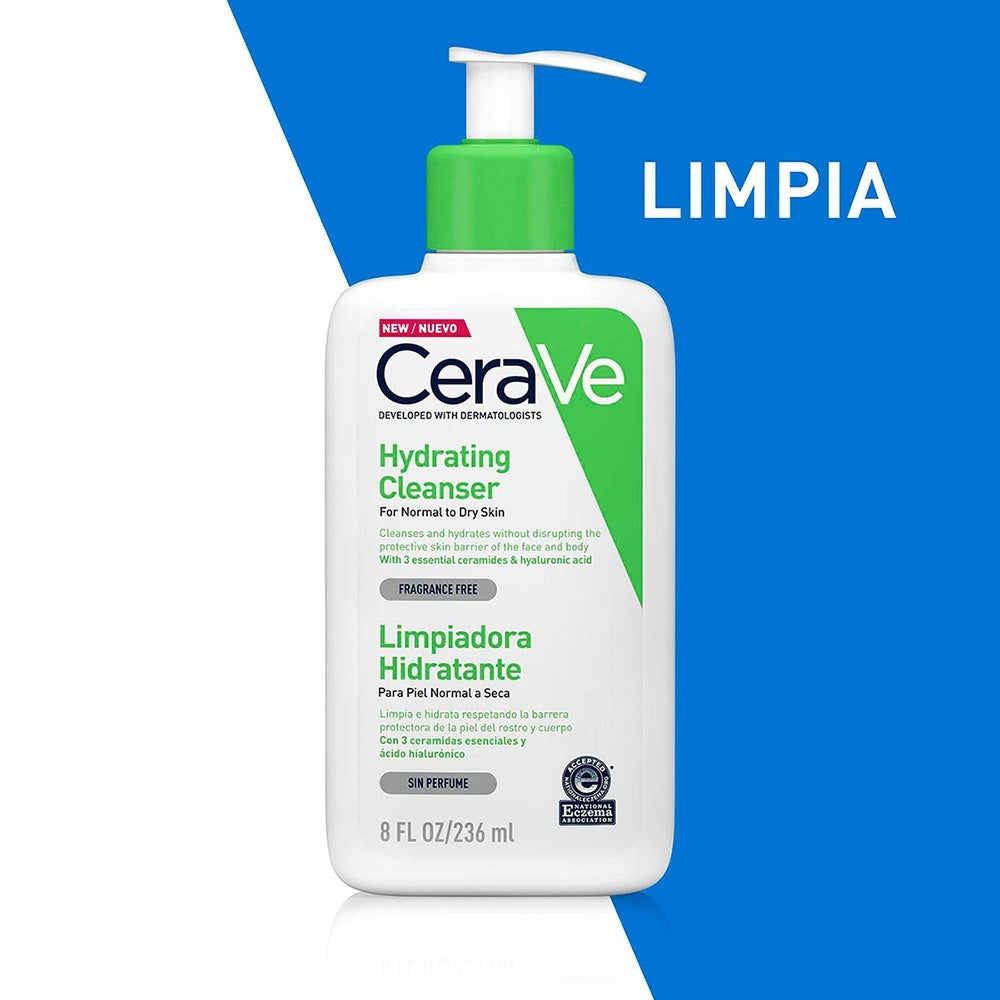 CERAVE LIMPIADOR HIDRATANTE FACIAL PIEL NORMAL FRASCO 236 ML