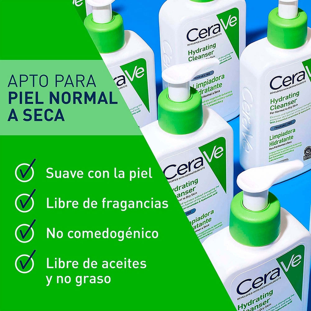 CERAVE LIMPIADOR HIDRATANTE FACIAL PIEL NORMAL FRASCO 236 ML