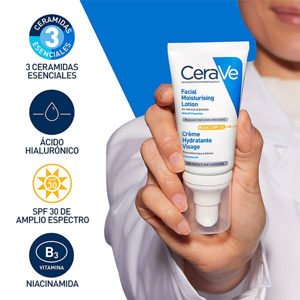CERAVE LOCION HIDRATANTE FACIAL SPF 30 TUBO 52 ML