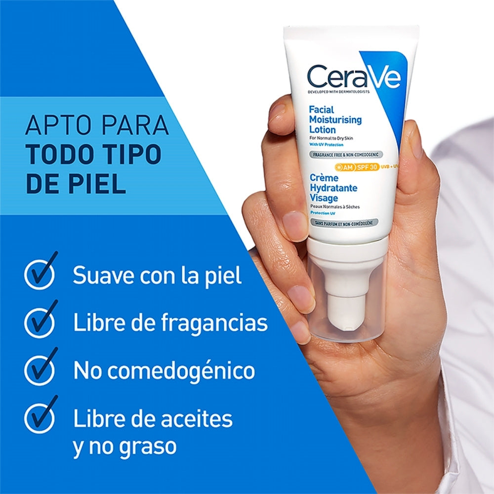 CERAVE LOCION HIDRATANTE FACIAL SPF 30 TUBO 52 ML
