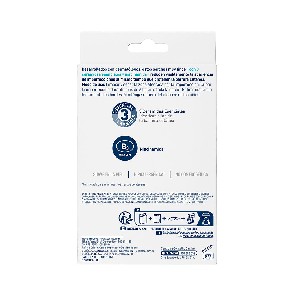 CERAVE PARCHES CONTROL IMPERFECCIONES CAJA X 22 UNDS