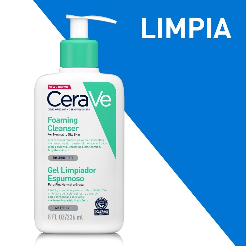 CERAVE PIEL NORMAL A GRASA LIMPIADOR FACIAL GEL FRASCO 236 ML