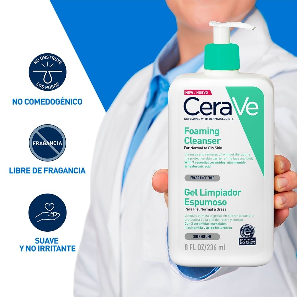 CERAVE PIEL NORMAL A GRASA LIMPIADOR FACIAL GEL FRASCO 236 ML