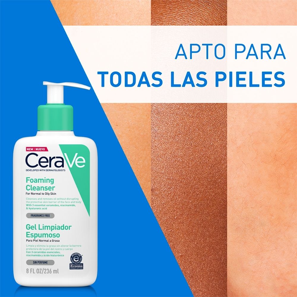 CERAVE PIEL NORMAL A GRASA LIMPIADOR FACIAL GEL FRASCO 236 ML