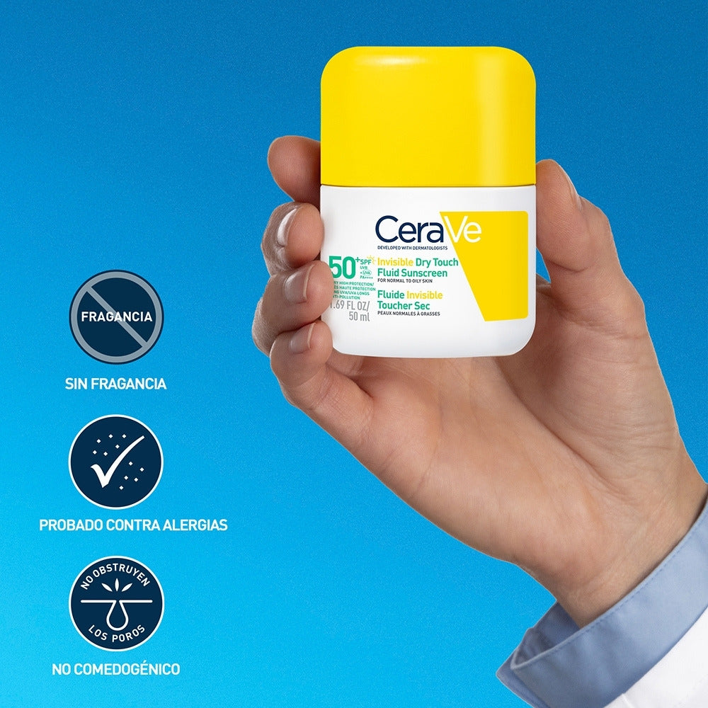 CERAVE PROTECTOR SOLAR FLUIDO INVISIBLE OIL CONTROL SPF50+ POTE 50 ML
