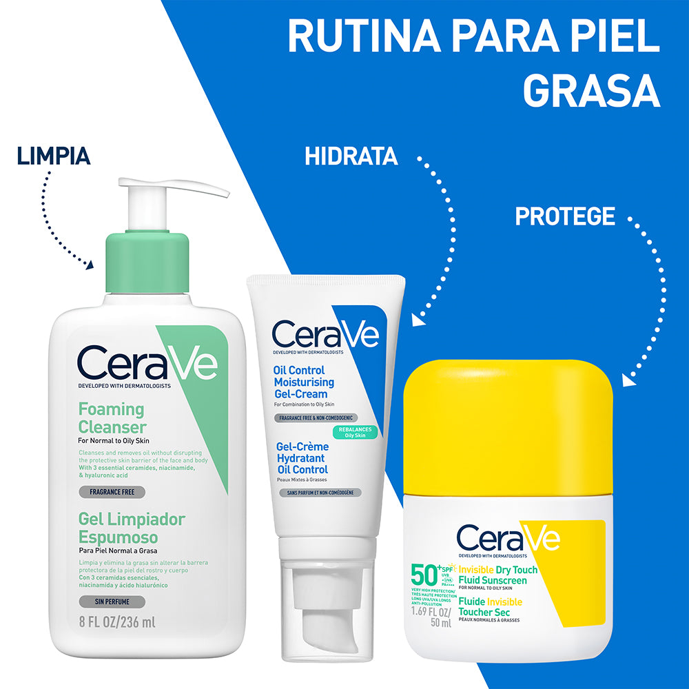 CERAVE PROTECTOR SOLAR FLUIDO INVISIBLE OIL CONTROL SPF50+ POTE 50 ML