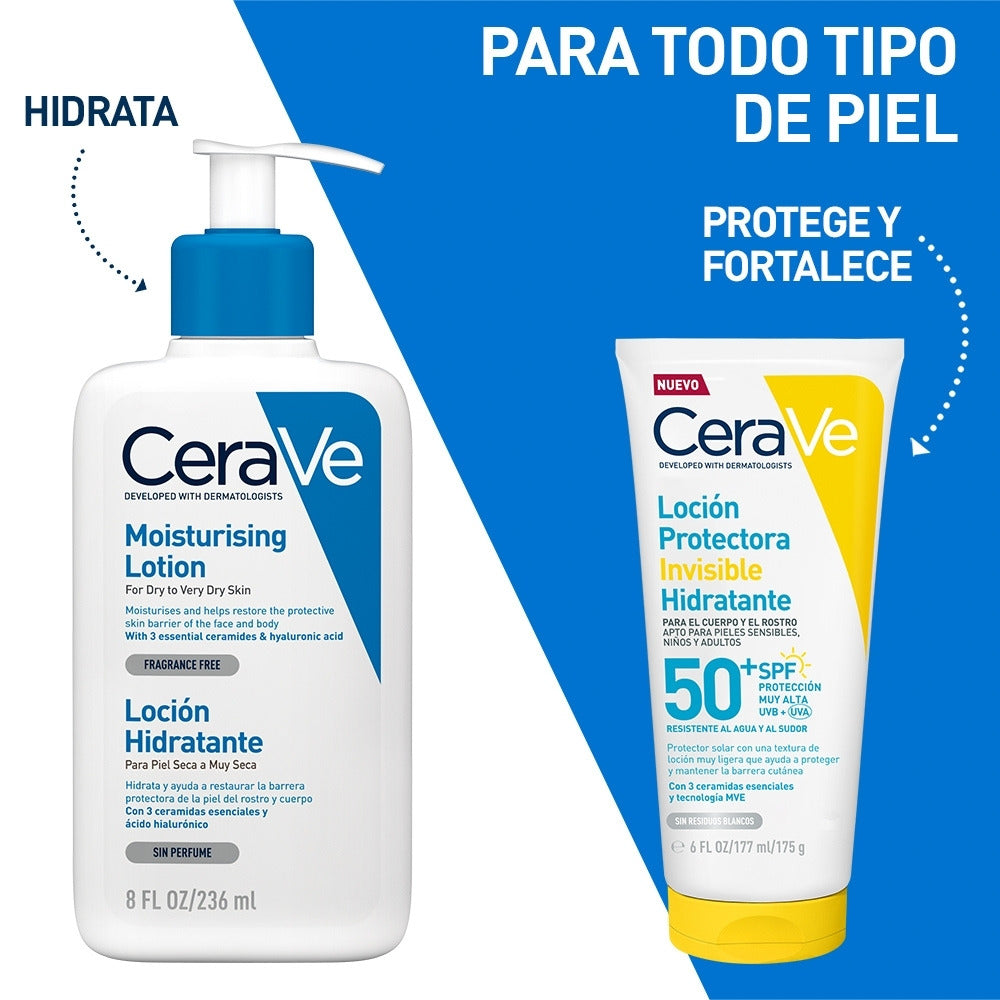 CERAVE PROTECTOR SOLAR LOCION INVISIBLE HIDRATANTE SPF50+ TUBO 177 ML