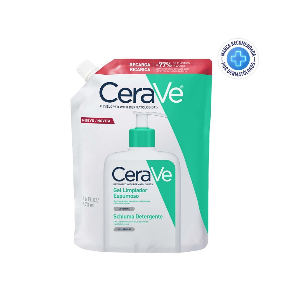 CERAVE REFILL GEL LIMPIADOR ESPUMOSO DOYPACK 473 ML