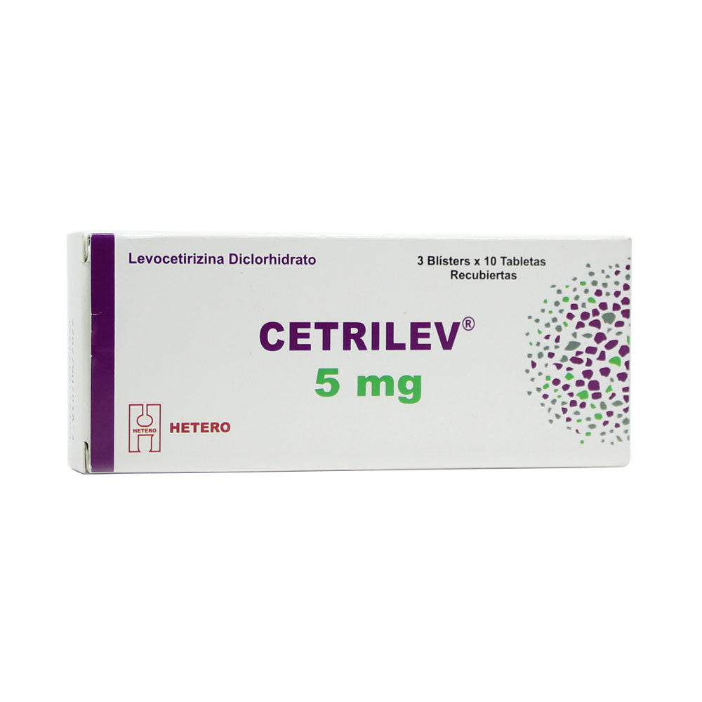 CETRILEV (LEVOCETIRIZINA) TABLETAS 5 MG CAJA X 30 UNDS