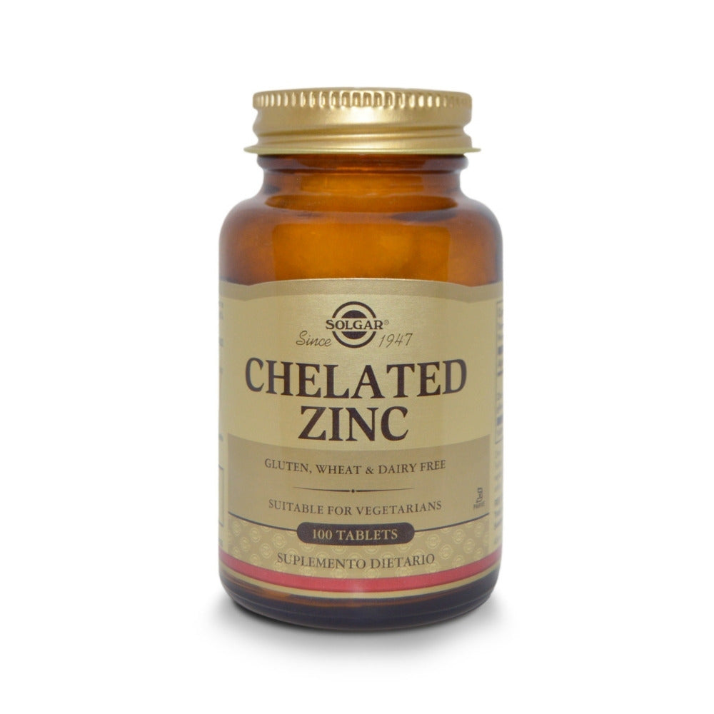 CHELATED ZINC SOLGAR TABLETAS FRASCO X 100 UNDS