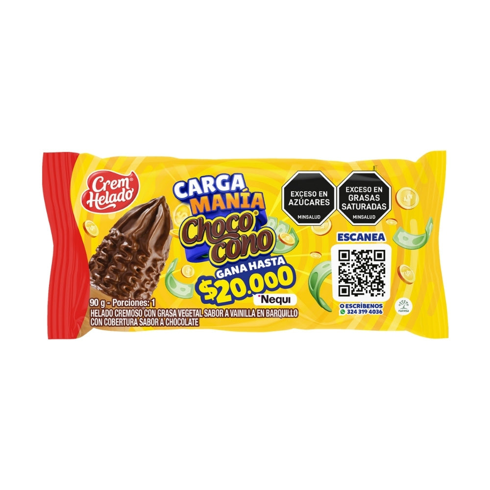 CHOCOCONO CREM HELADO CHOCOLATE BOLSA 90 G