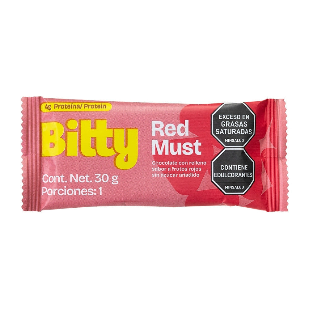 CHOCOLATINA BITTY RED MUST FRUTOS ROJOS BOLSA 30 G