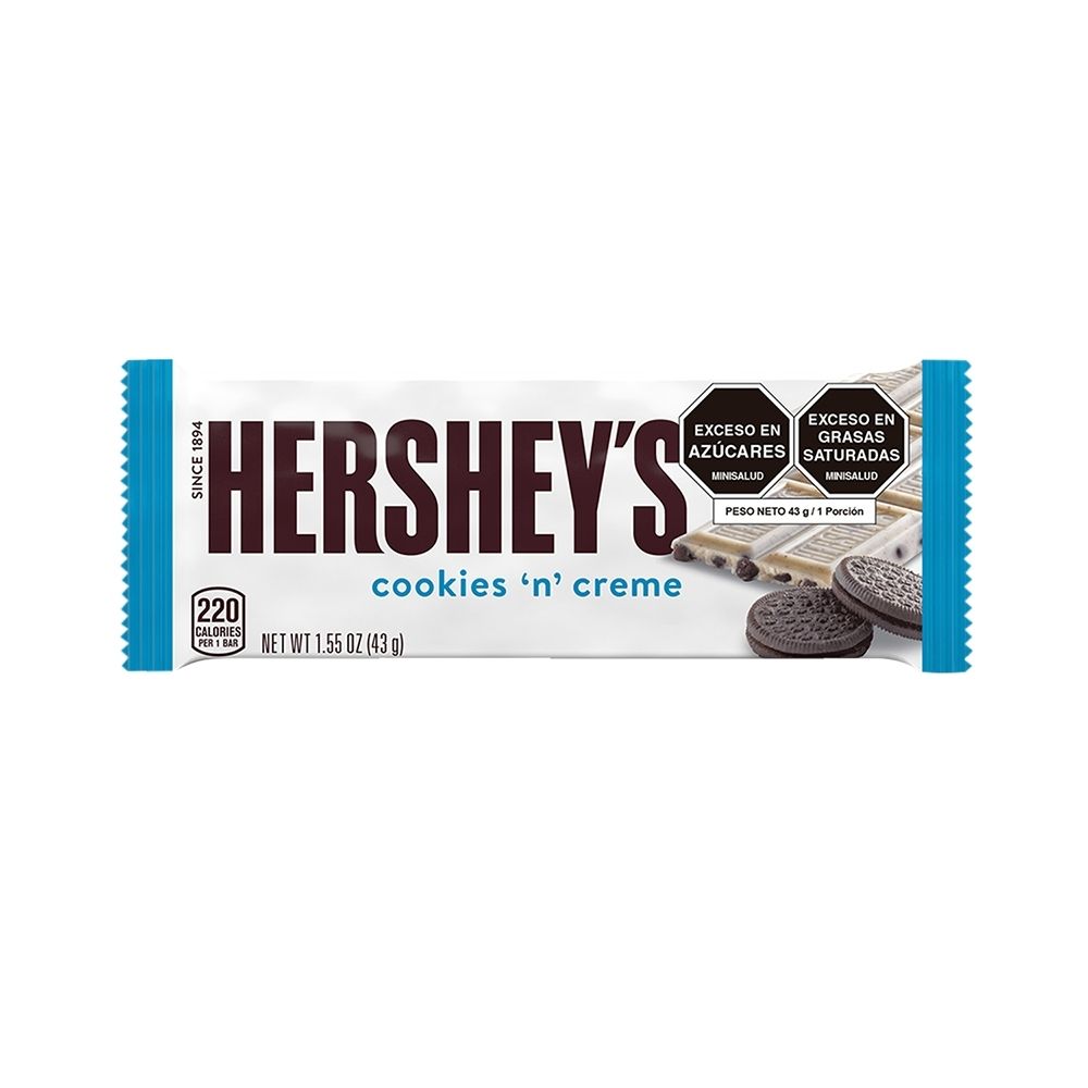 CHOCOLATINA HERSHEY-S BLANCA COOKIES AND CREAM BOLSA 43 G