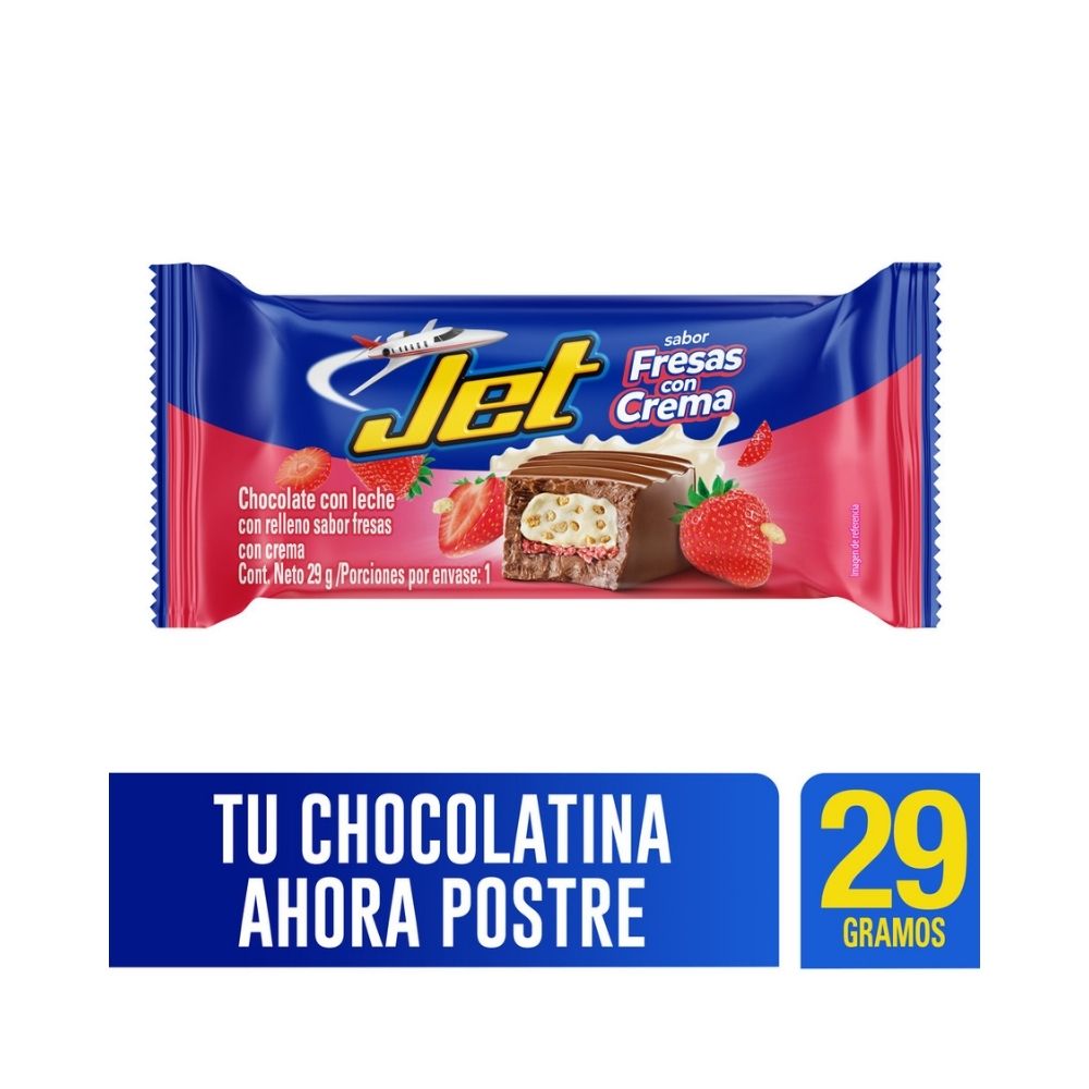 CHOCOLATINA JET FRESAS CREMA BOLSA 29 G