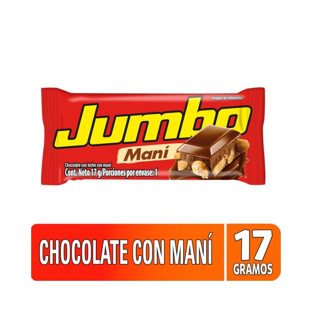 CHOCOLATINA JUMBO CON MANÍ FRACCION 17 G