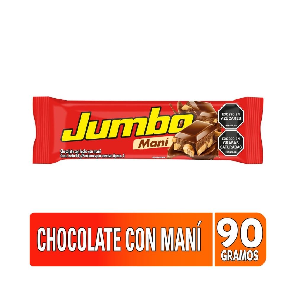CHOCOLATINA JUMBO MANI BARRA BOLSA 90 G