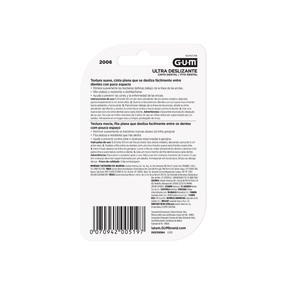 CINTA DENTAL GUM ULTRADESLIZANTE 40 MT MENTA X 1 UND