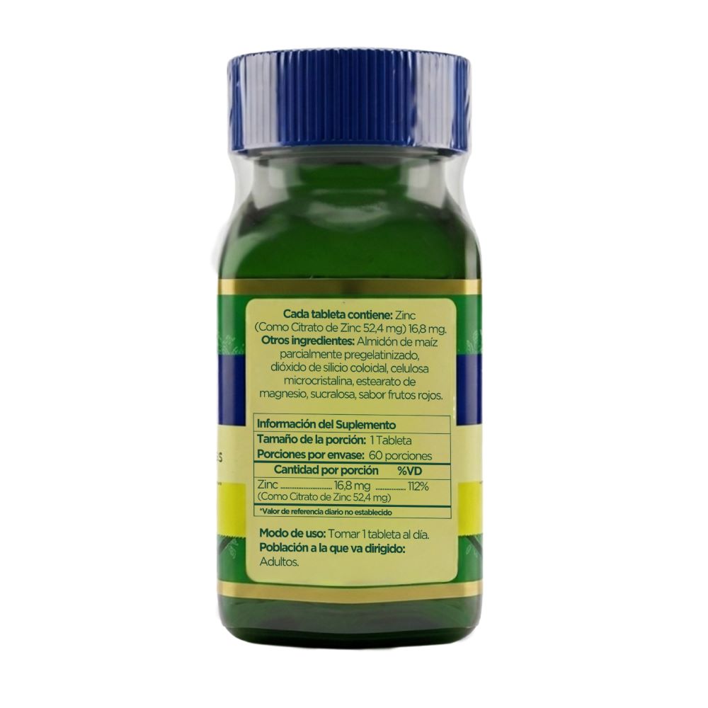 CITRATO DE ZINC BOTANITAS TABLETAS 16.8 MG FRASCO X 60 UNDS