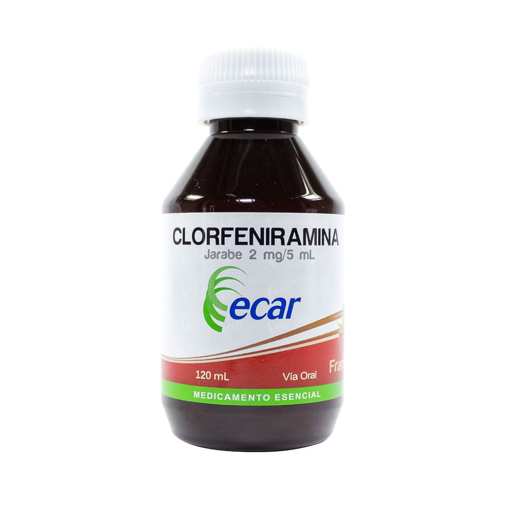 CLORFENIRAMINA ECAR JARABE FRAMBUESA FRASCO 120 ML