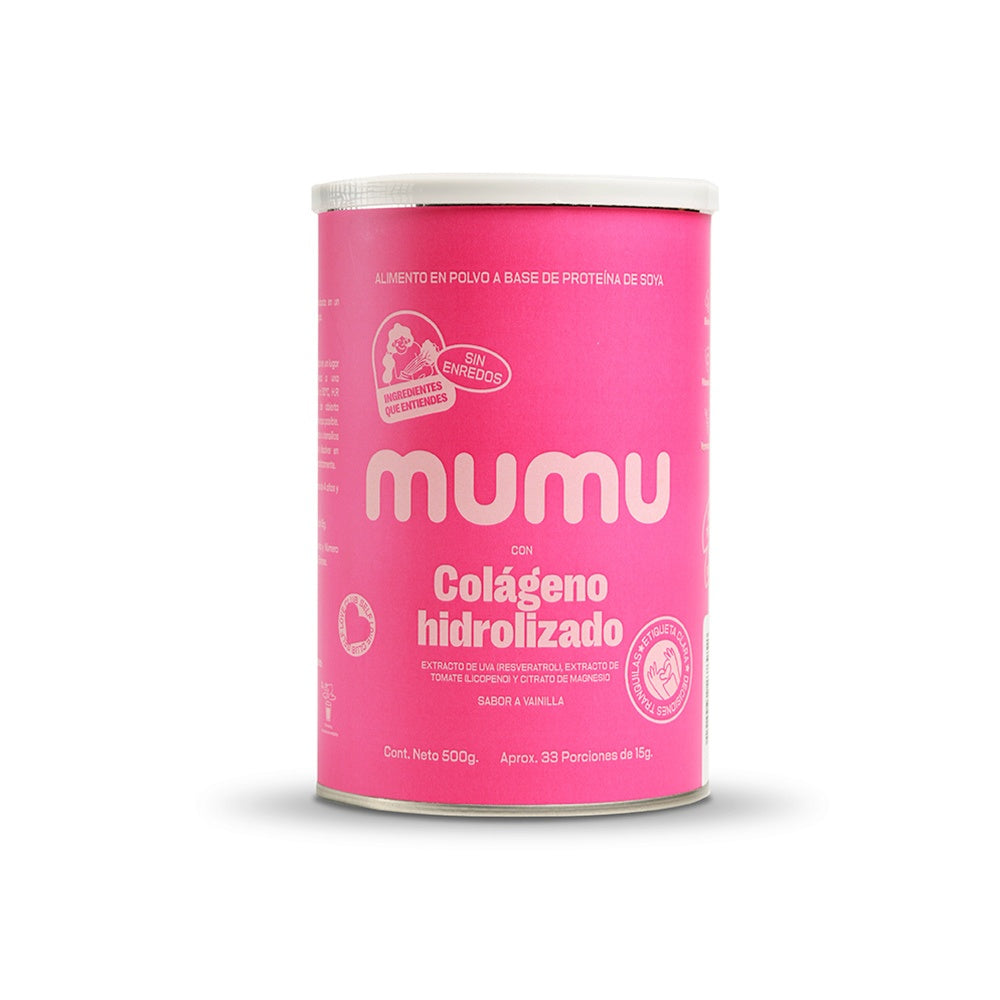 COLAGENO HIDROLIZADO MUMU POLVO VAINILLA POTE 500 G