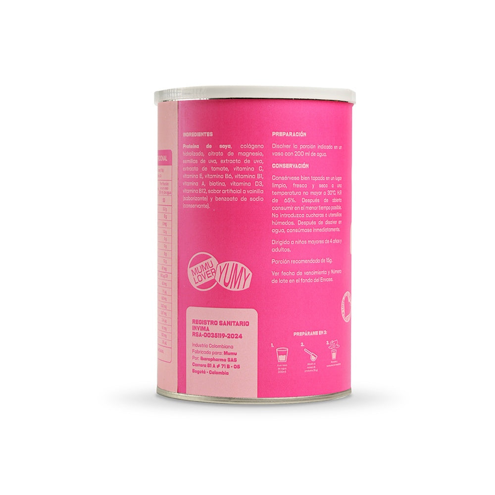 COLAGENO HIDROLIZADO MUMU POLVO VAINILLA POTE 500 G