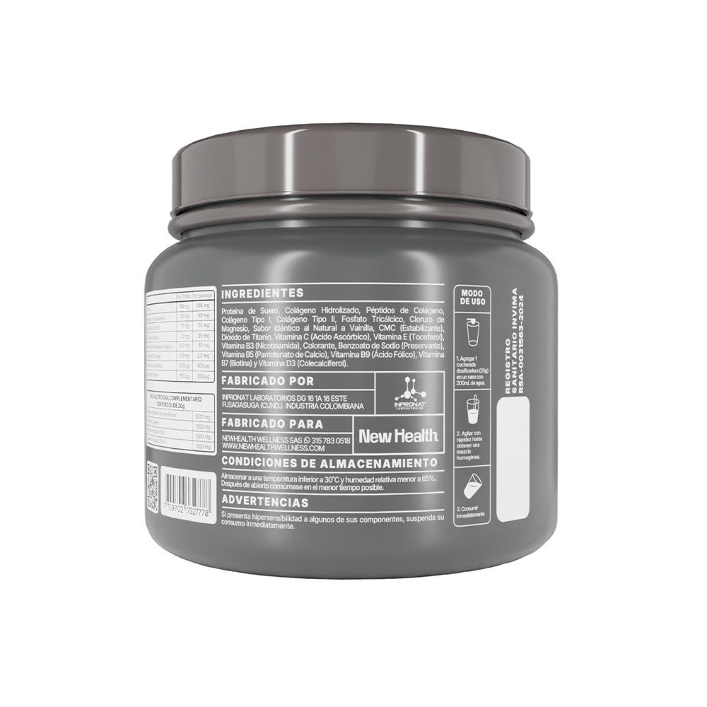 COLÁGENO HIDROLIZADO VAINILLA NEW HEALTH POTE 1000 G