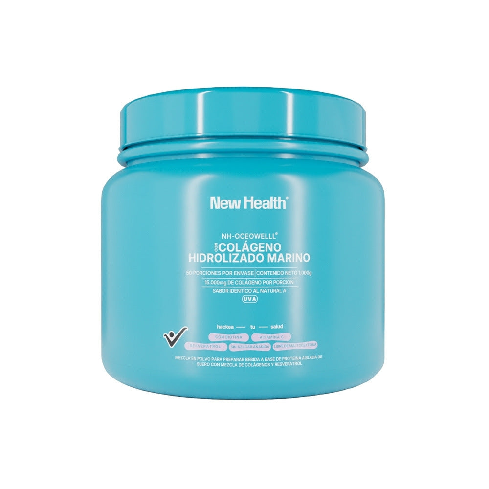 COLÁGENO MARINO SABOR A UVA NEW HEALTH POTE 1000 G