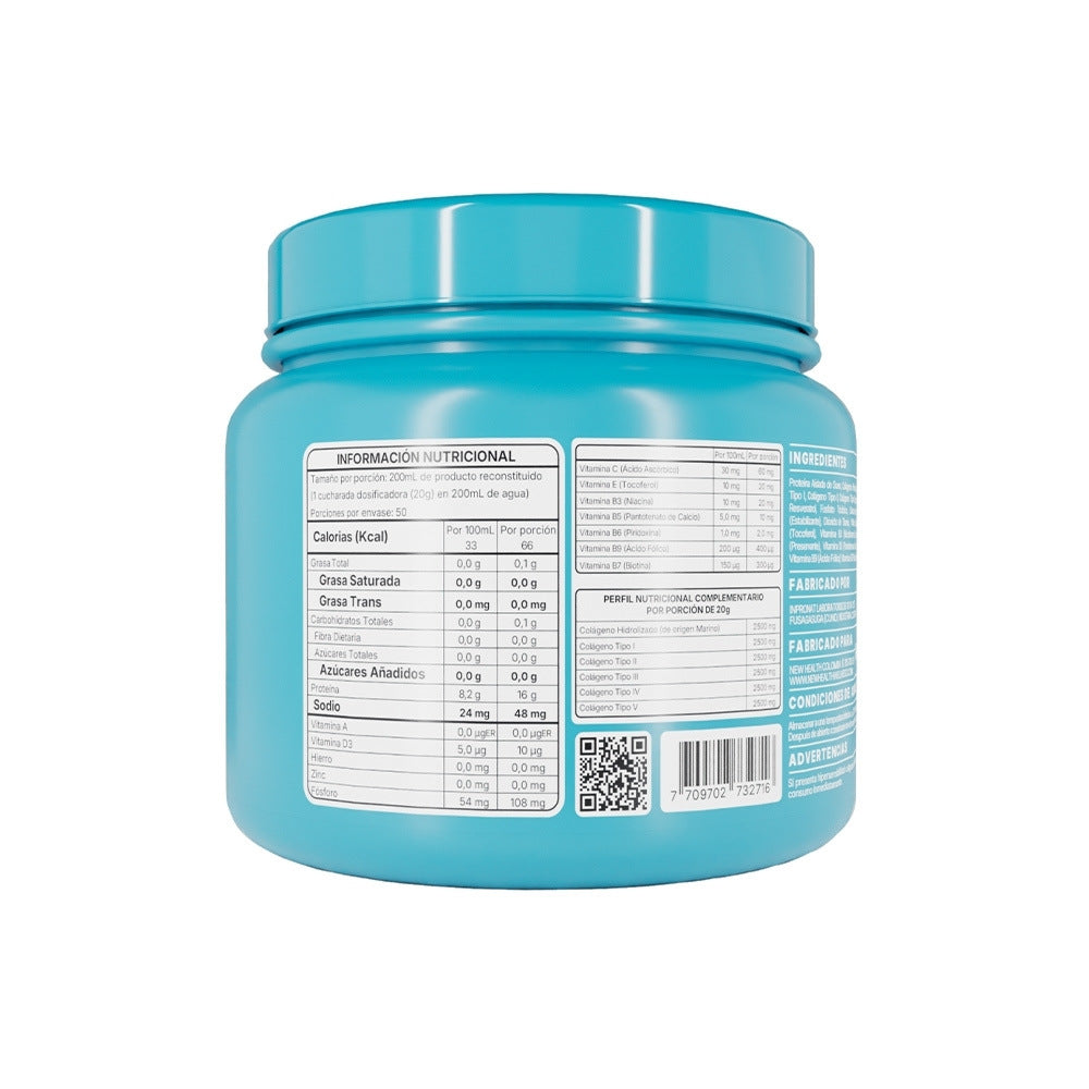 COLÁGENO MARINO SABOR A UVA NEW HEALTH POTE 1000 G