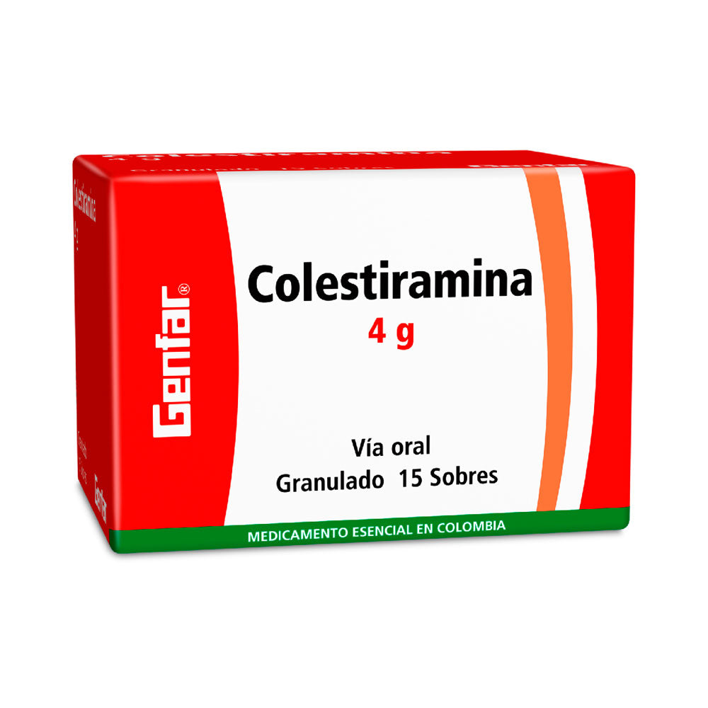 COLESTIRAMINA GENFAR 4G SOBRES CAJA X 15 UNDS