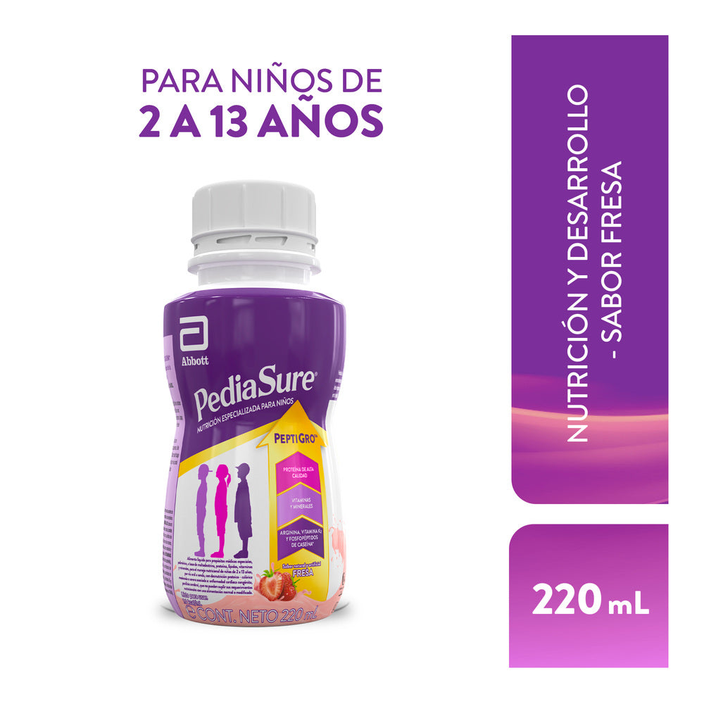 COMPLEMENTO PEDIASURE PEPTIGRO LIQUIDO FRESA FRASCO 220 ML