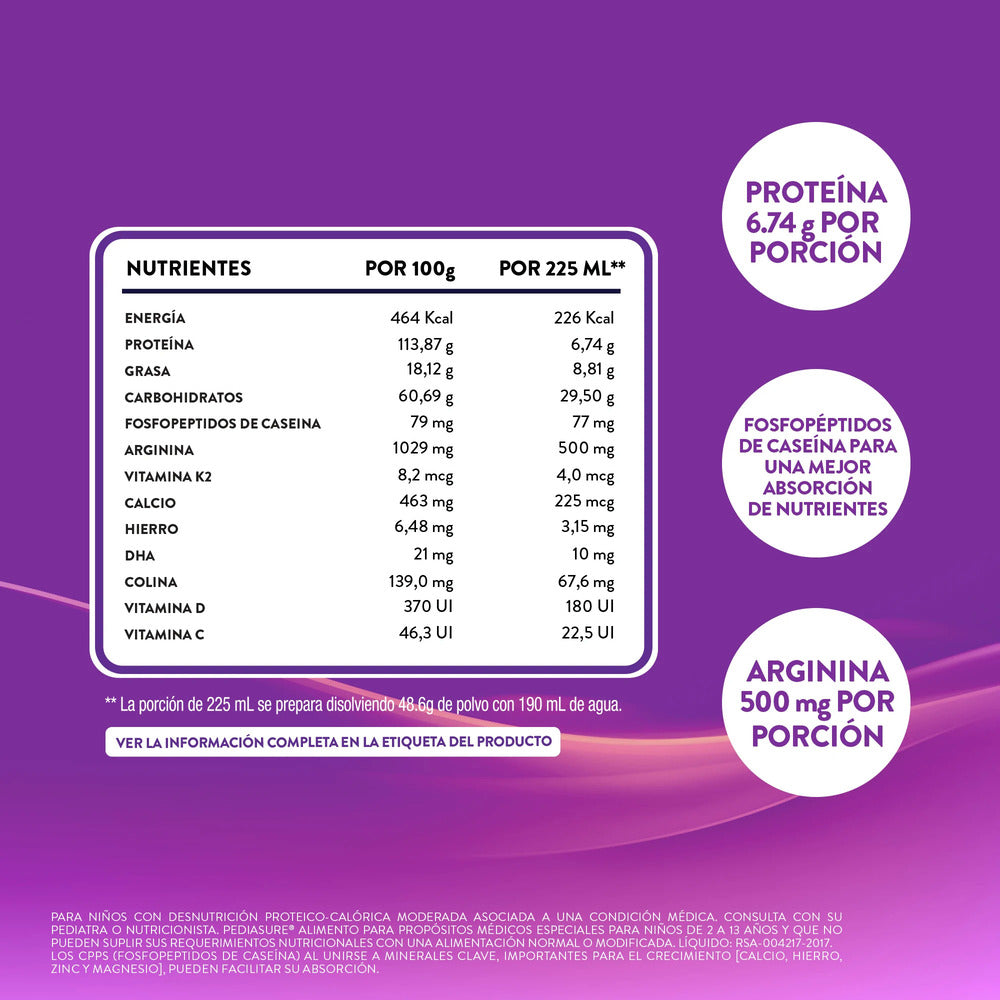 COMPLEMENTO PEDIASURE PEPTIGRO LIQUIDO FRESA FRASCO 220 ML