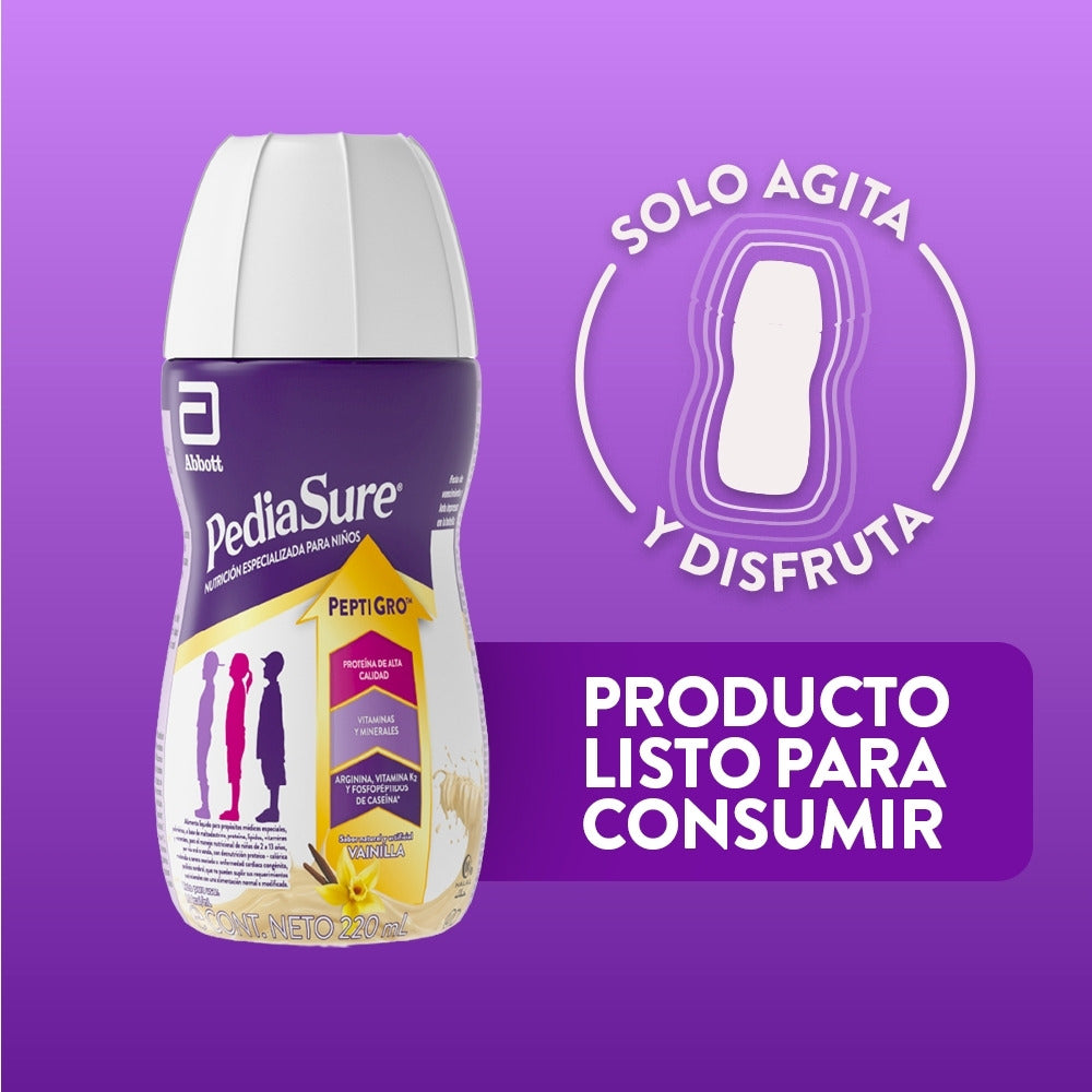 COMPLEMENTO PEDIASURE PEPTIGRO LIQUIDO VAINILLA CAJA 6 BOTELLAS X 220 ML