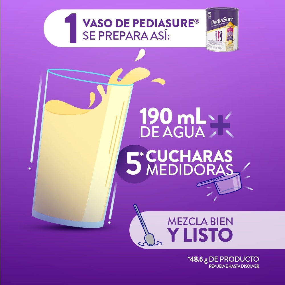 COMPLEMENTO PEDIASURE PEPTIGRO POLVO VAINILLA LATA 400 G