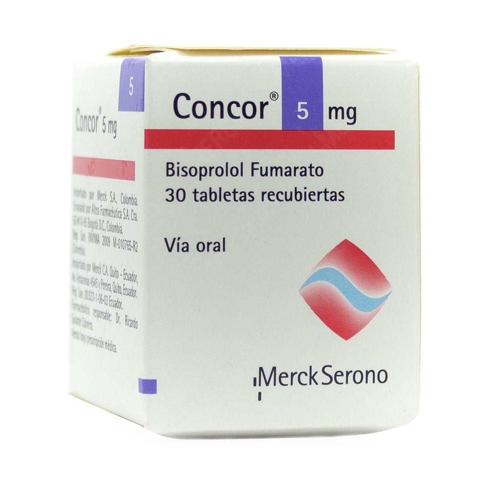 CONCOR (RG) TABLETAS 5 MG CAJA X 30 UNDS