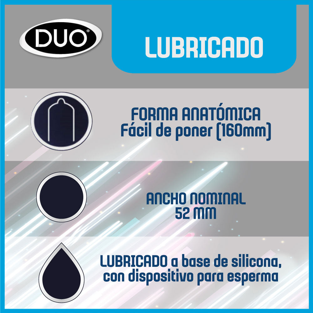 CONDON DUO LUBRICADO AZUL PRESERVATIVOS X 3 UNDS