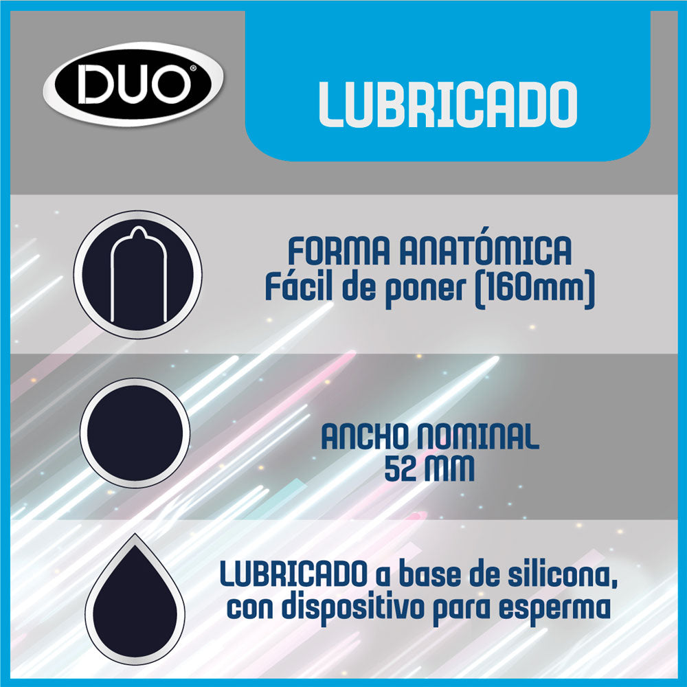 CONDON DUO LUBRICADO PRESERVATIVOS X 6 UNDS