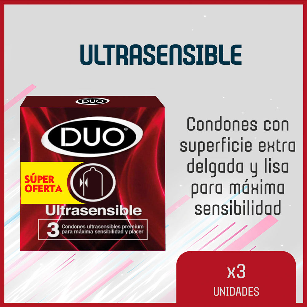 CONDON DUO ULTRASENSIBLE PRESERVATIVOS X 3 UNDS