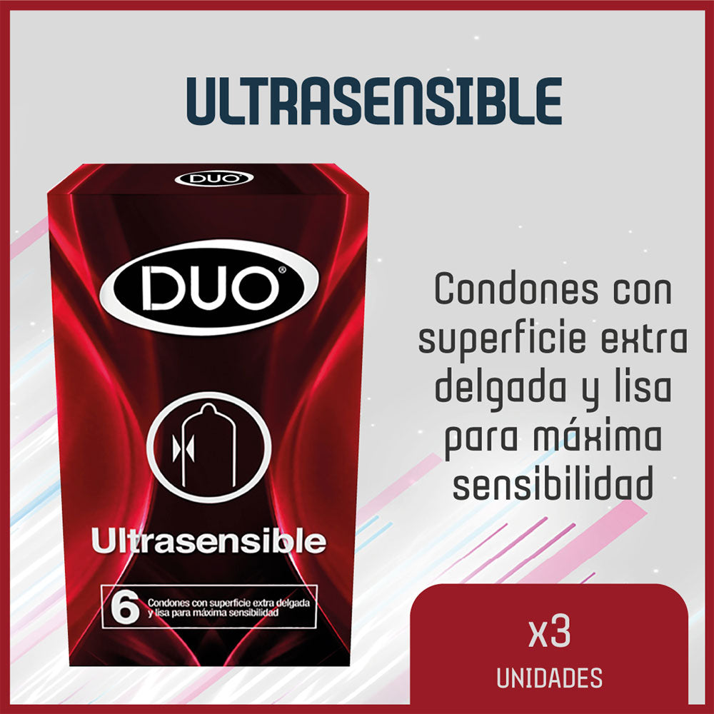 CONDON DUO ULTRASENSIBLE PRESERVATIVOS X 6 UNDS