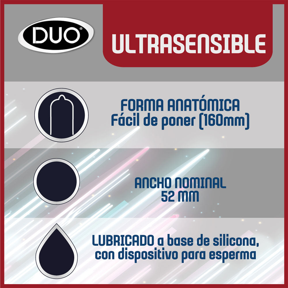 CONDON DUO ULTRASENSIBLE PRESERVATIVOS X 6 UNDS