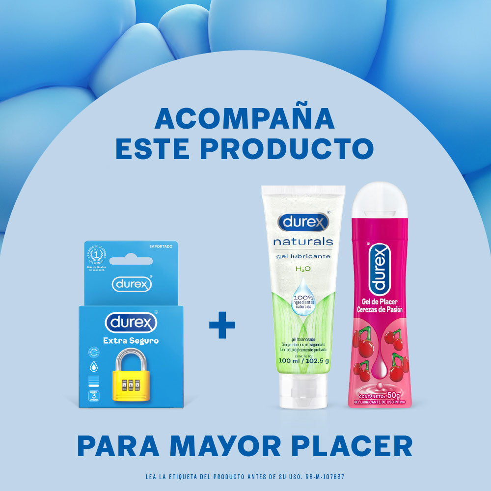 CONDON DUREX EXTRA SEGURO PRESERVATIVOS X 3 UNDS