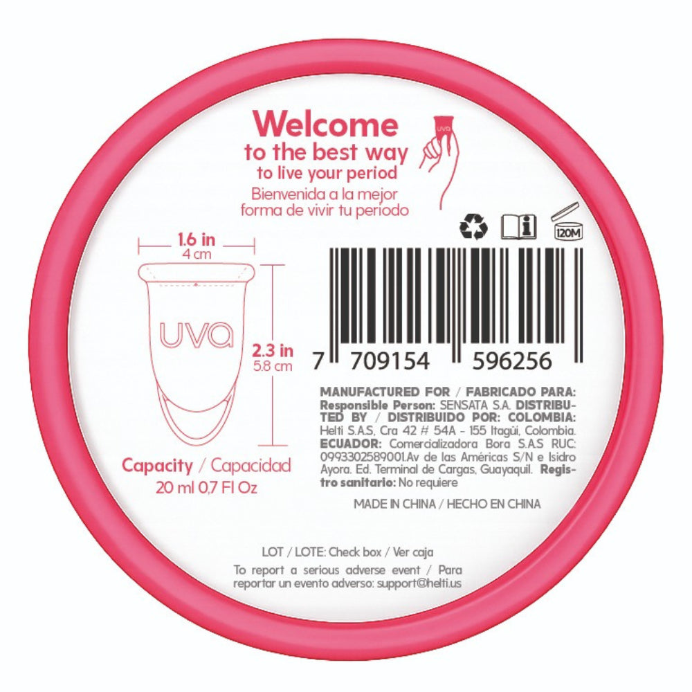 COPA MENSTRUAL UVA ESSENTIAL TALLA A CAJA X 1 UND