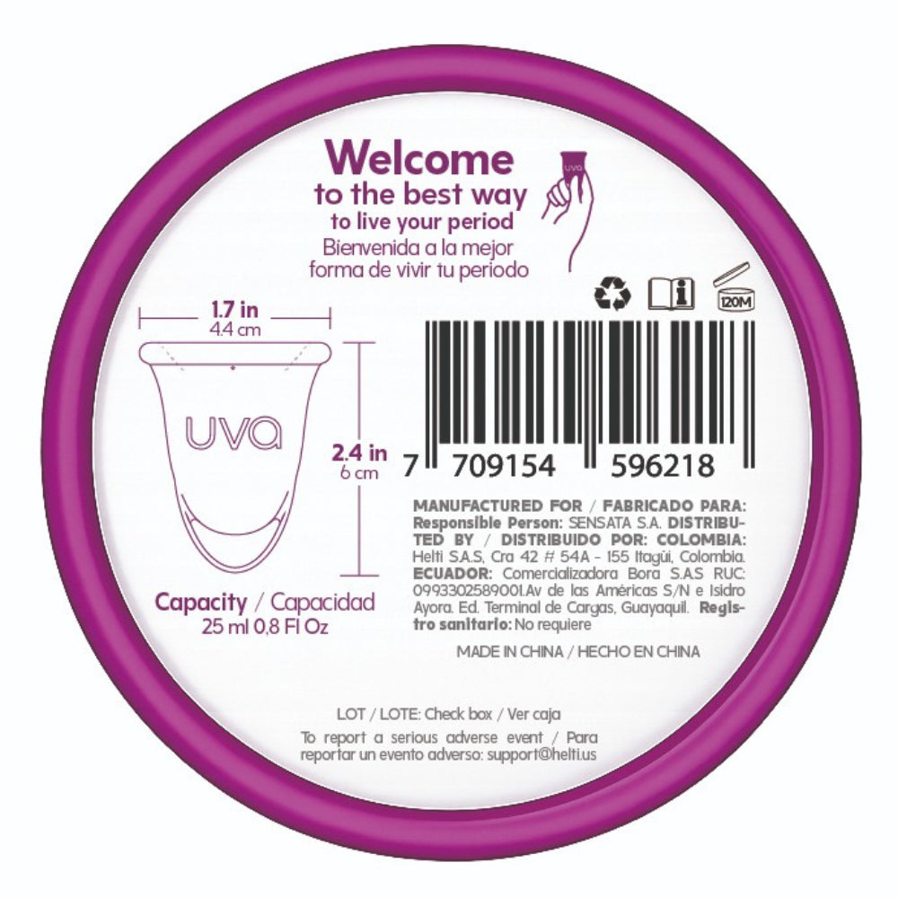 COPA MENSTRUAL UVA ESSENTIAL TALLA B CAJA X 1 UND