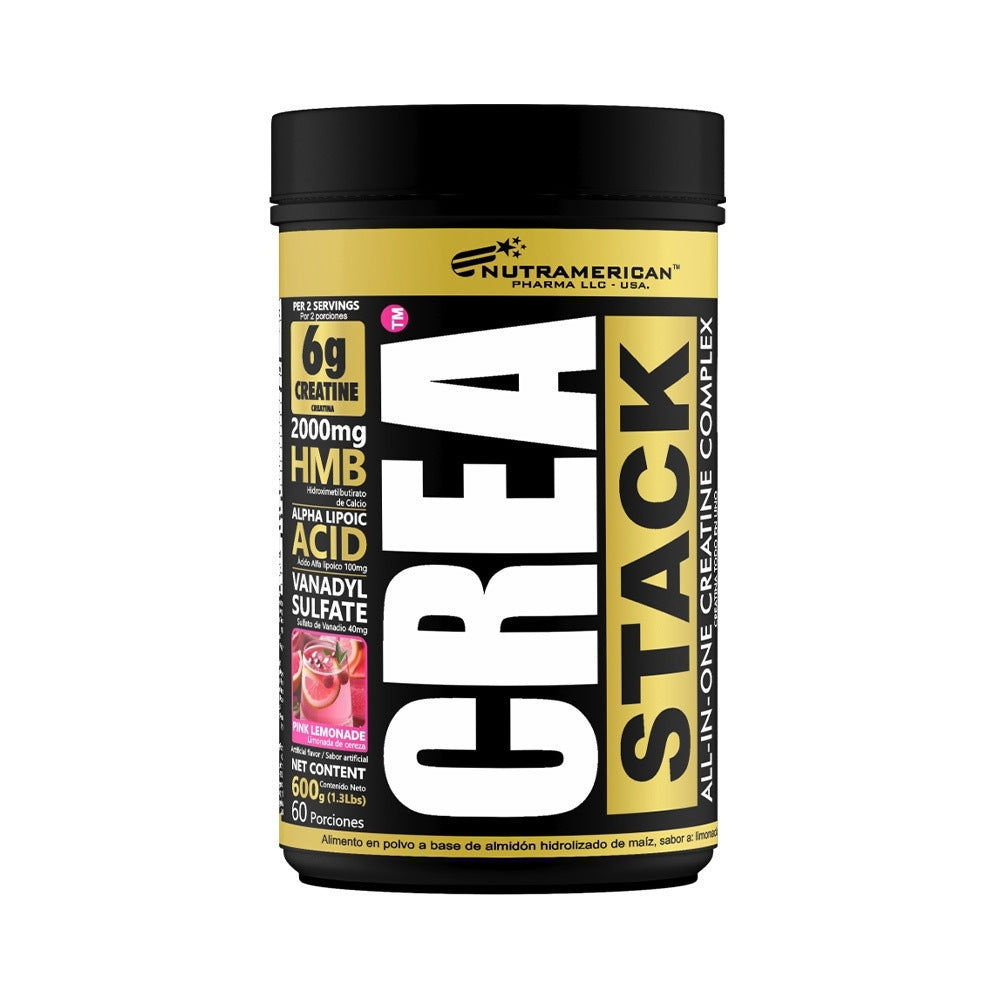 CREA STACK NUTRAMERICAN POLVO LIMONADA ROSADA TARRO 600 G