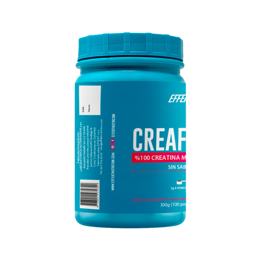 CREATINA MONOHIDRATADA EFFEKT POLVO 100% POTE 300 G