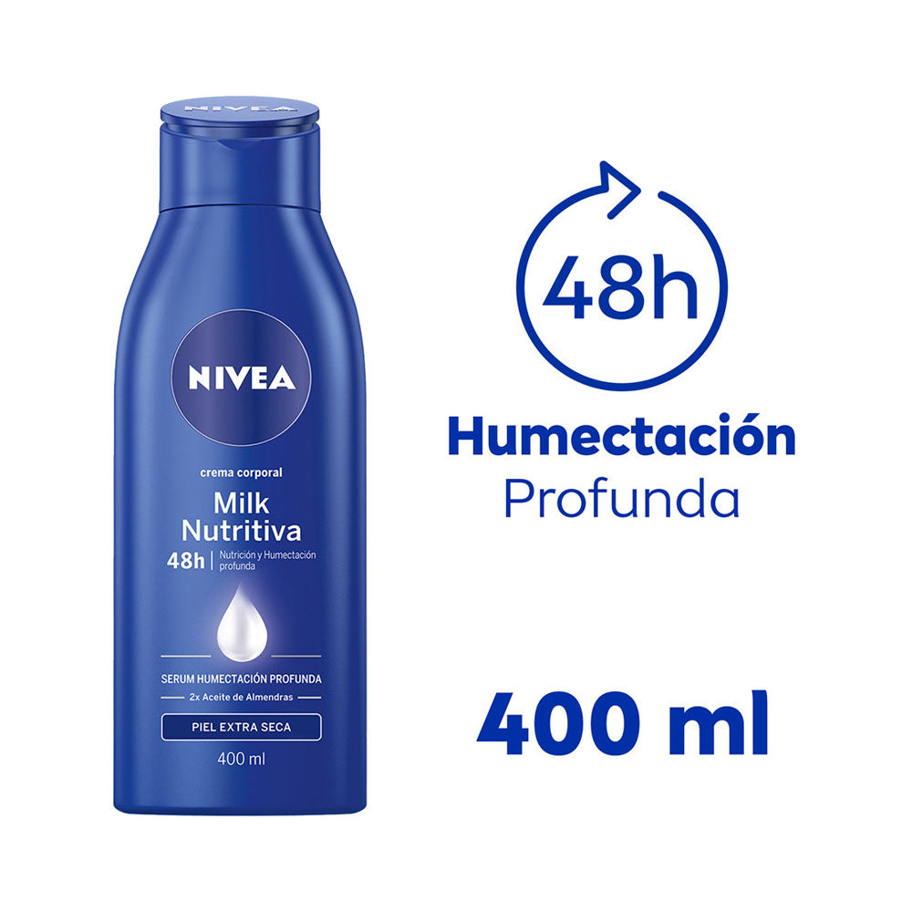CREMA CORPORAL NIVEA MILK NUTRITIVA FRASCO 400 ML