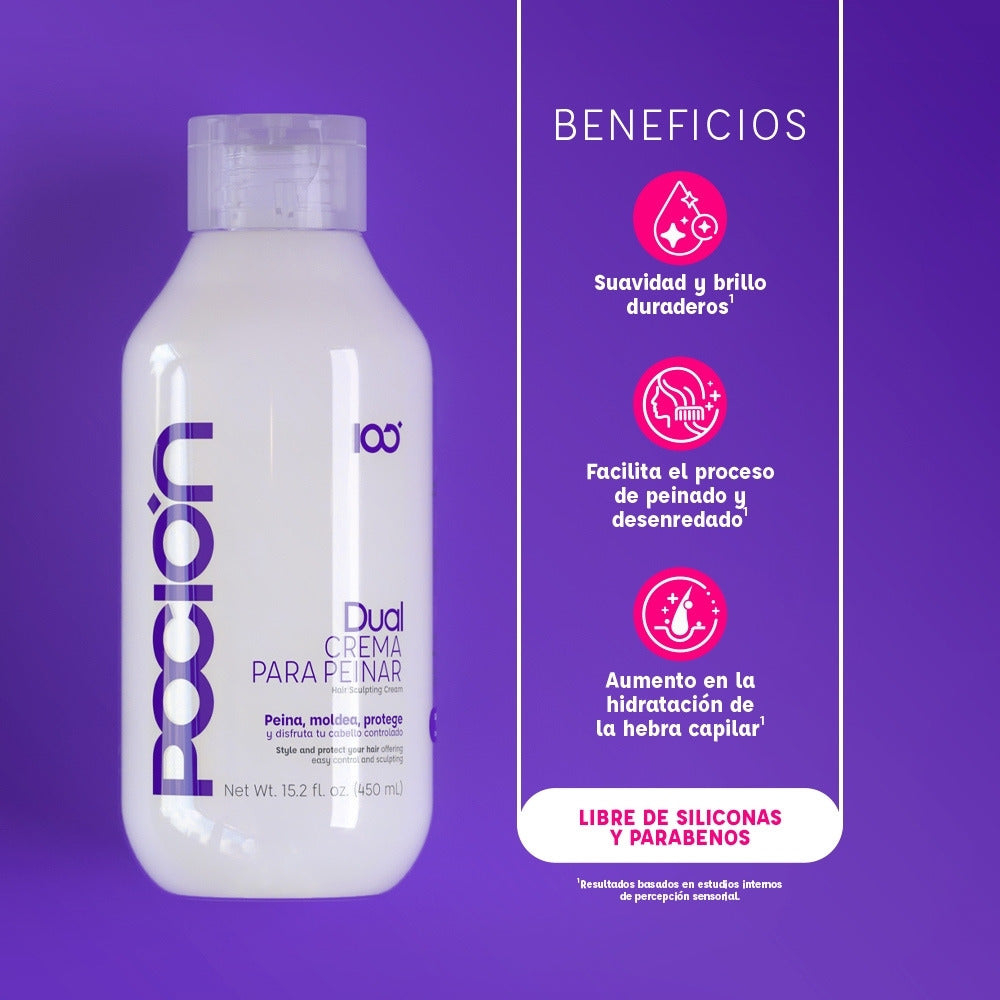CREMA DE PEINAR DUAL LA POCION FRASCO 450 ML