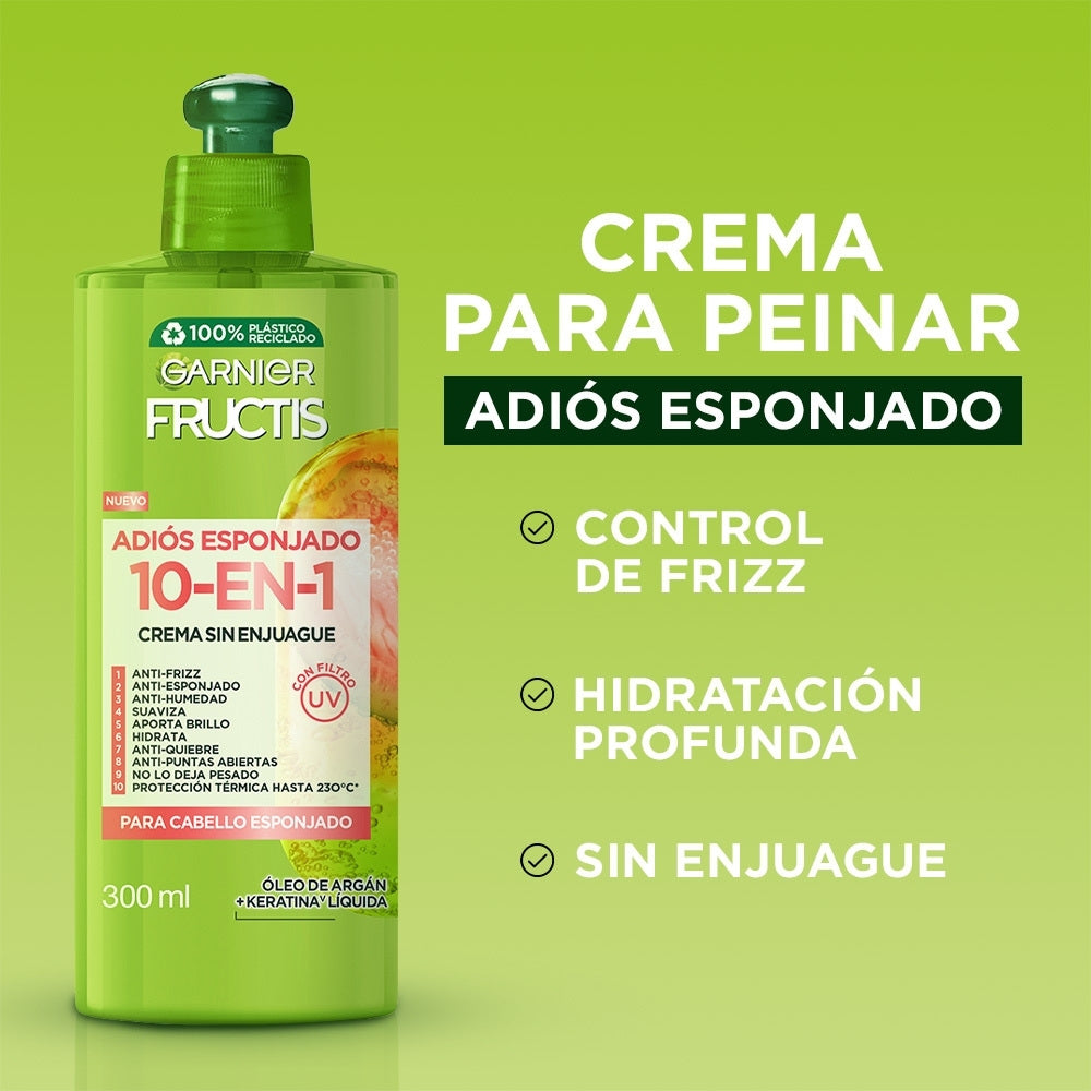 CREMA DE PEINAR FRUCTIS ADIOS ESPONJADO FRASCO 300 ML