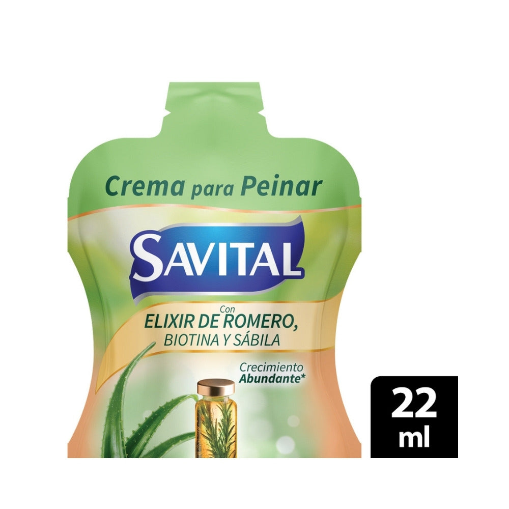 CREMA DE PEINAR SACHET SAVITAL ELIXIR DE ROMERO CAJA X 20 UNDS