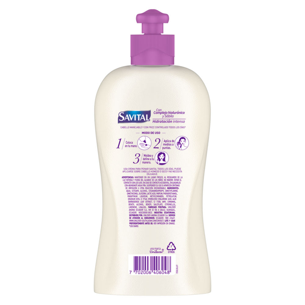 CREMA DE PEINAR SAVITAL HIALURONICO POTE 275 ML