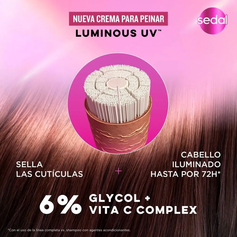 CREMA DE PEINAR SEDAL LUMINOSO UV FRASCO 300 ML